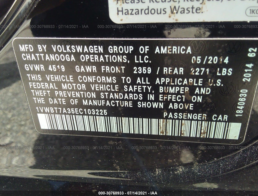 1VWBT7A35EC103225