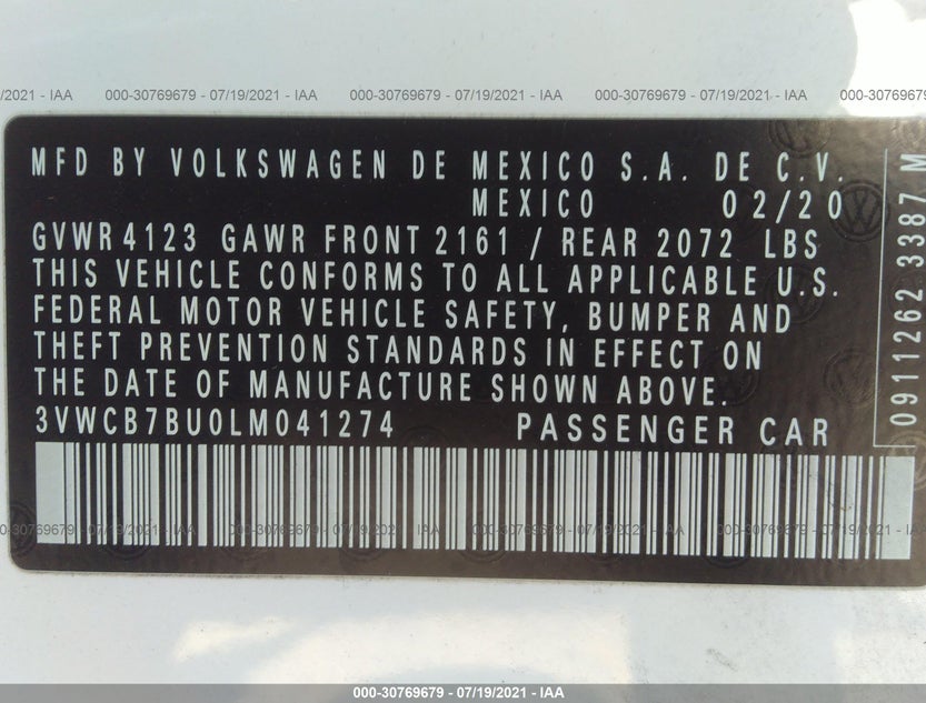 3VWCB7BU0LM041274