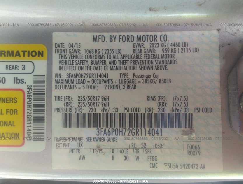 3FA6P0H72GR114041