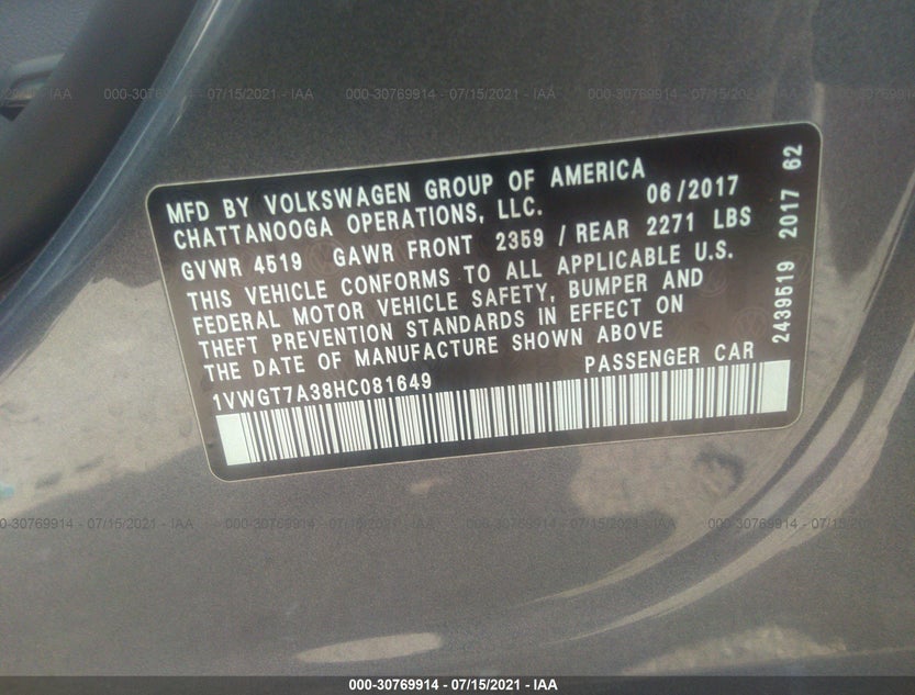 1VWGT7A38HC081649