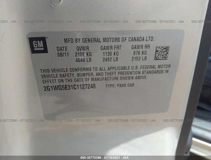 2G1WG5E31C1127248