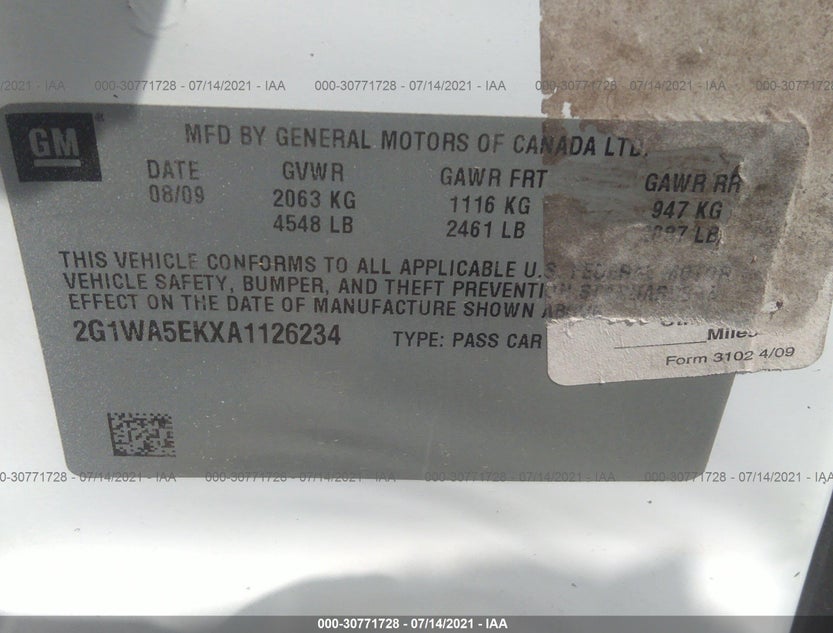2G1WA5EKXA1126234