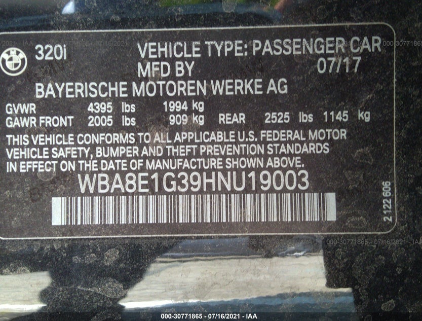 WBA8E1G39HNU19003