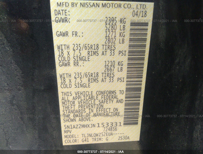 5N1AZ2MHXJN153331
