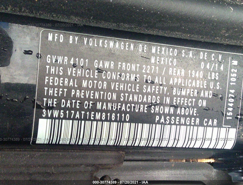 3VW517AT1EM816110