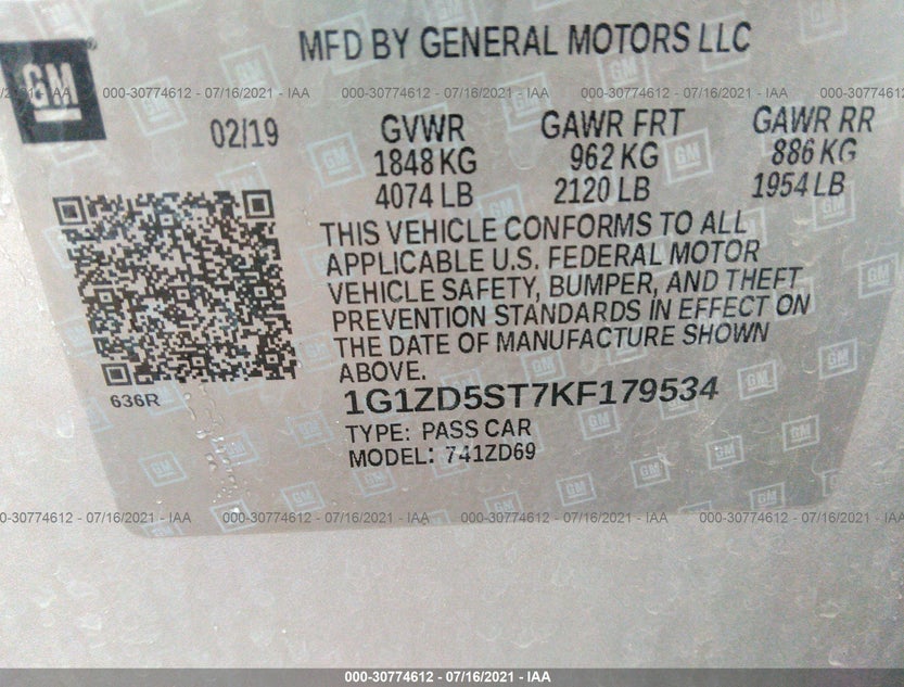 1G1ZD5ST7KF179534