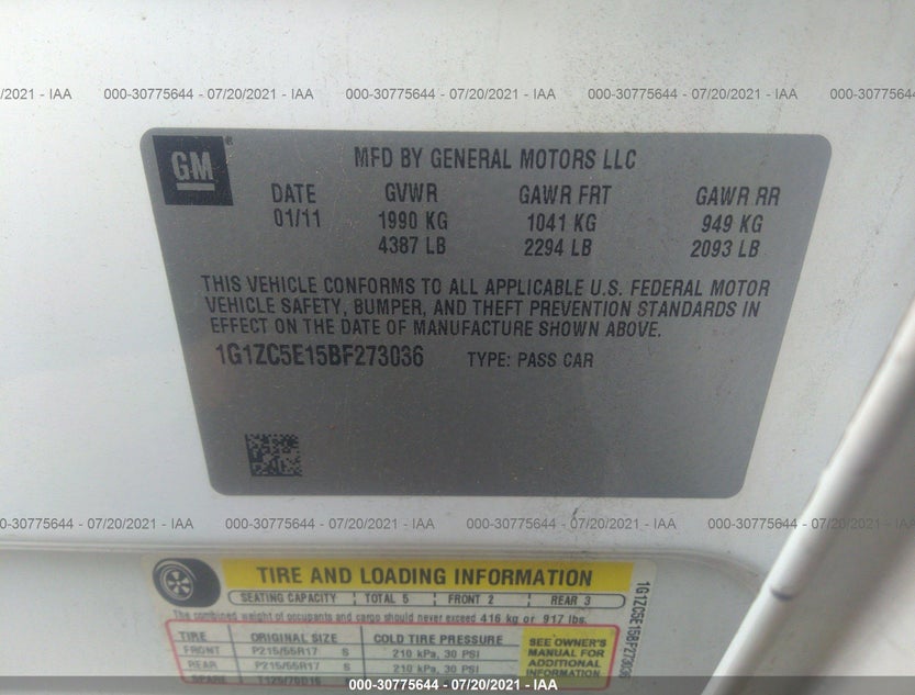 1G1ZC5E15BF273036
