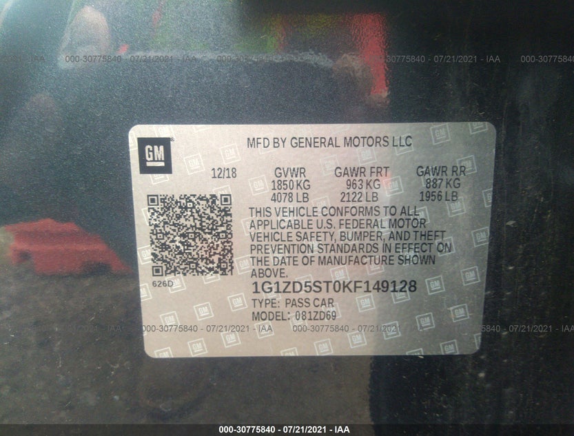 1G1ZD5ST0KF149128