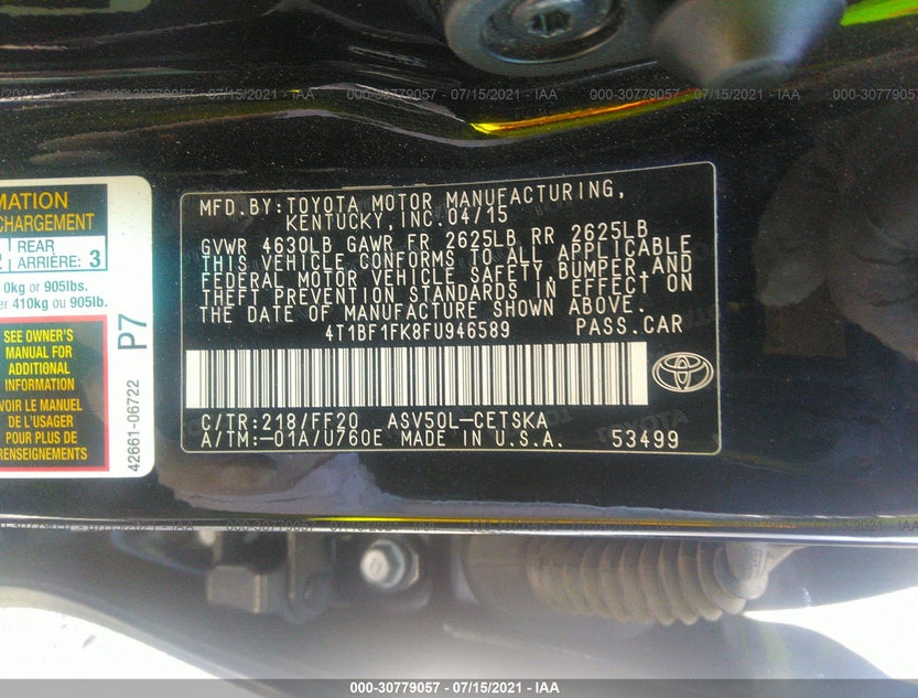 4T1BF1FK8FU946589