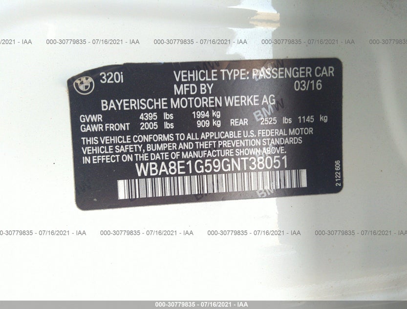 WBA8E1G59GNT38051