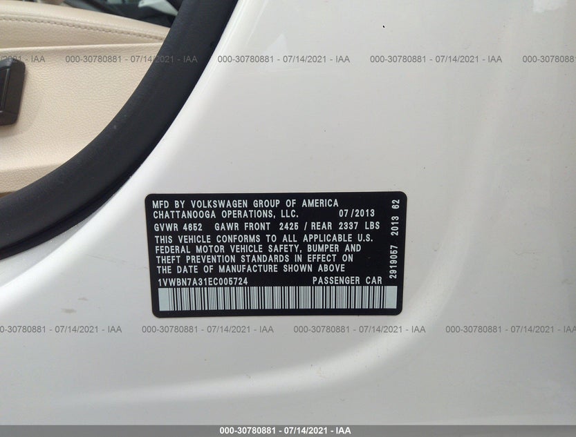 1VWBN7A31EC005724