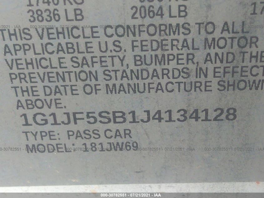 1G1JF5SB1J4134128 2018 Chevrolet Sonic Premier Auto