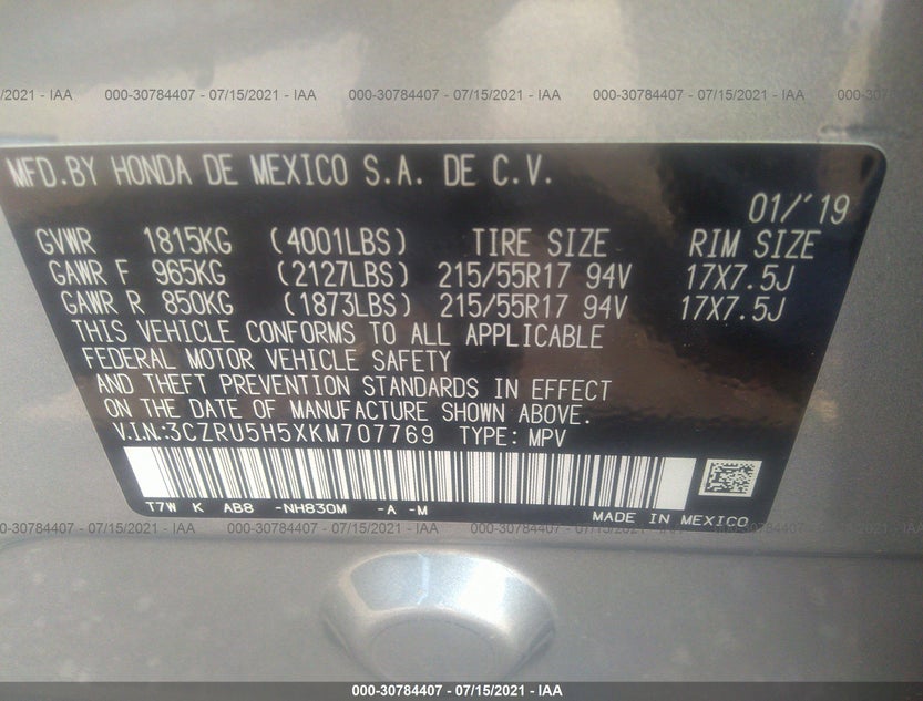3CZRU5H5XKM707769