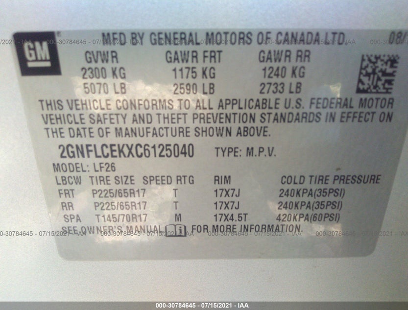 2GNFLCEKXC6125040
