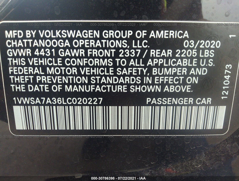 1VWSA7A36LC020227