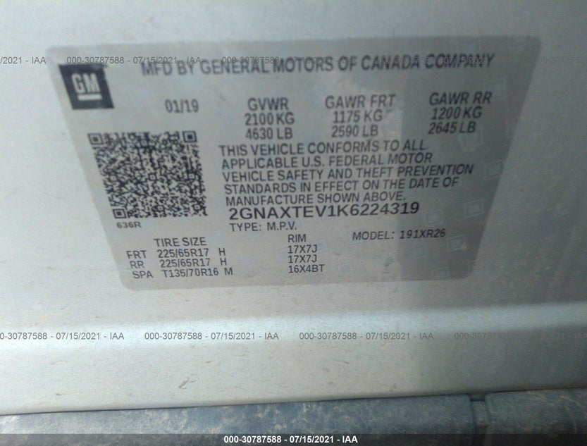 2GNAXTEV1K6224319