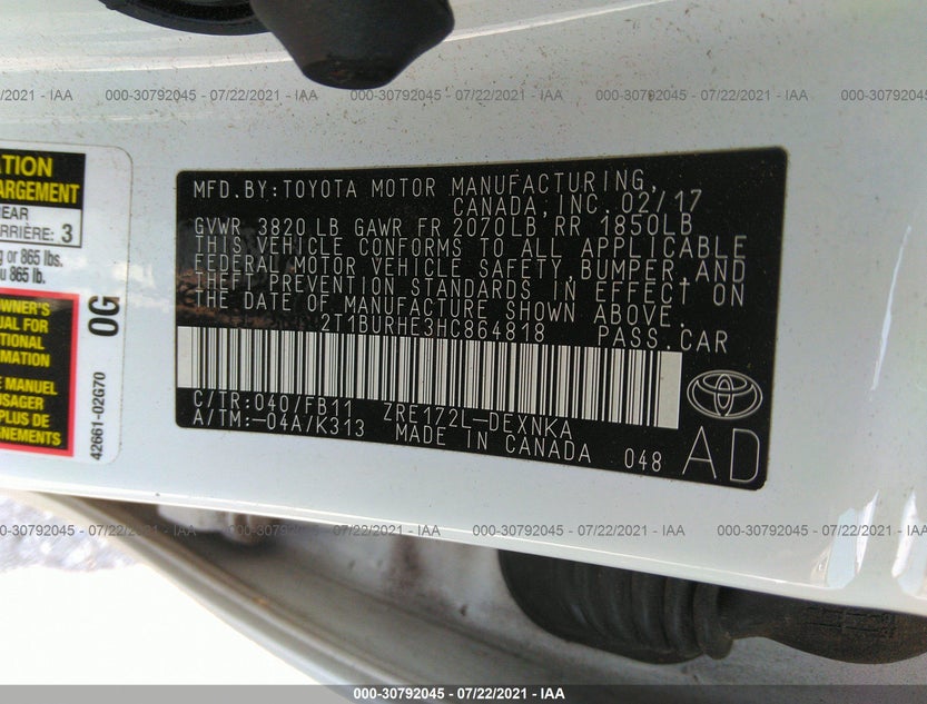 2T1BURHE3HC864818