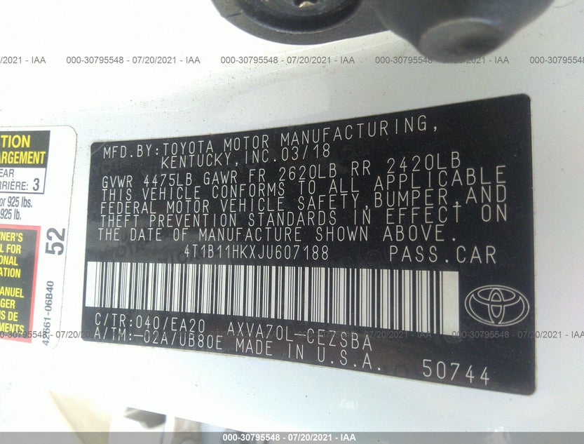4T1B11HKXJU607188