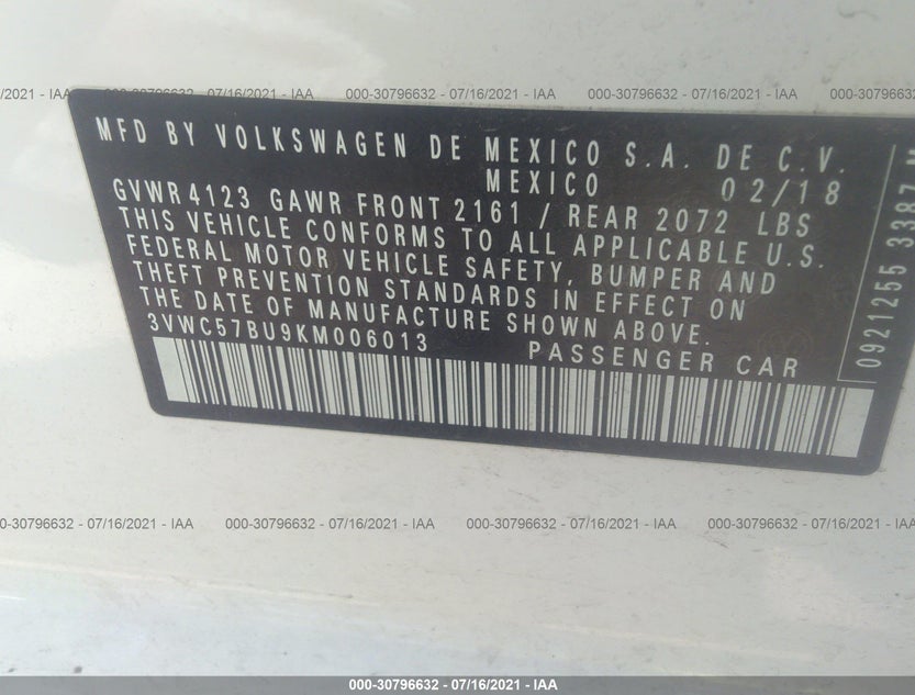 3VWC57BU9KM006013