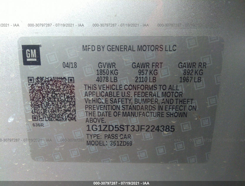1G1ZD5ST3JF224385