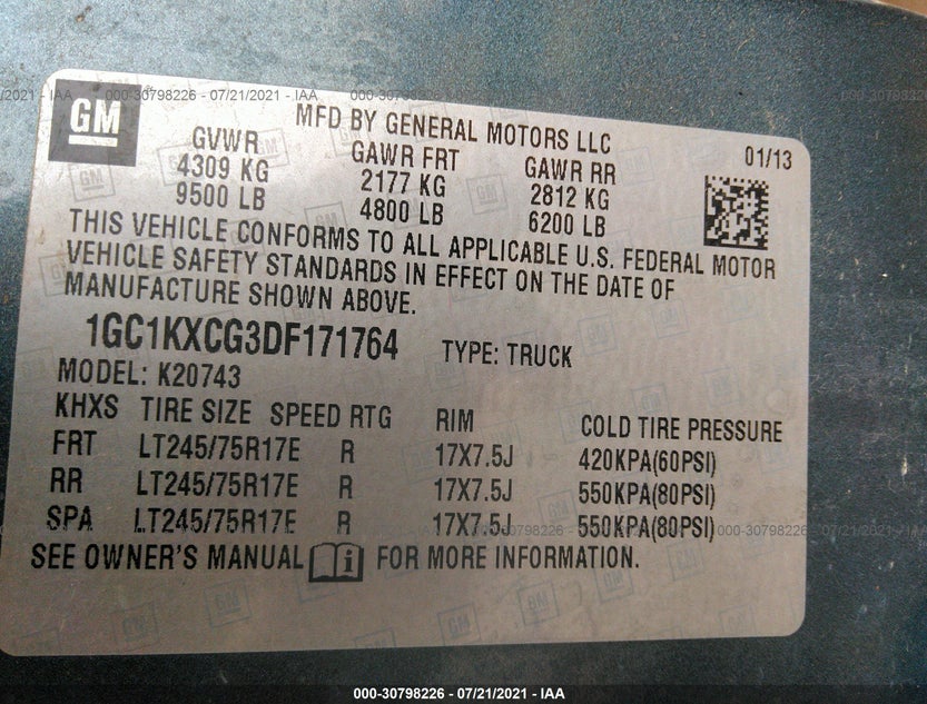 1GC1KXCG3DF171764