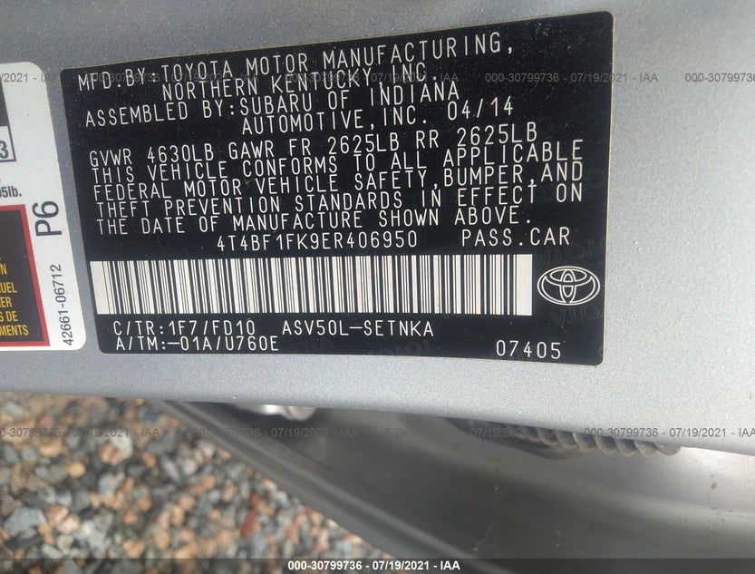 4T4BF1FK9ER406950