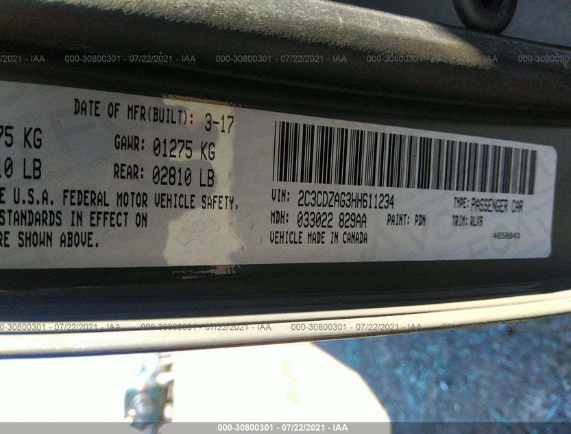 2C3CDZAG3HH611234