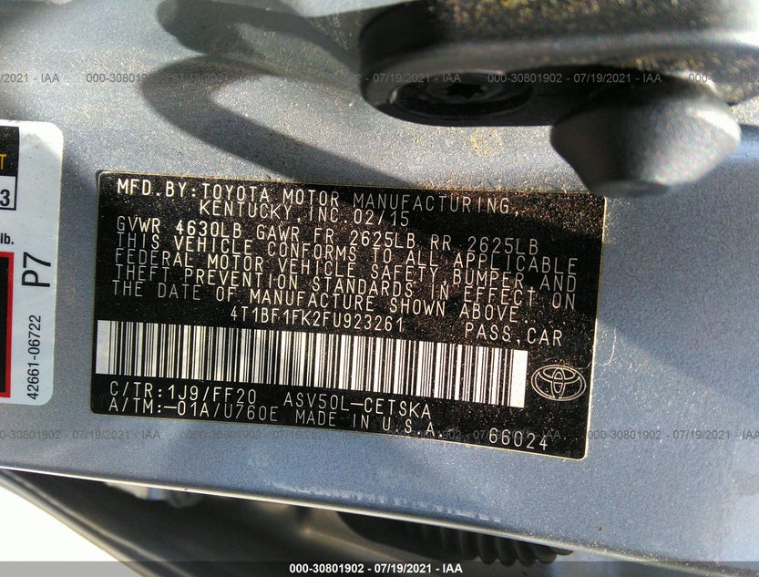 4T1BF1FK2FU923261