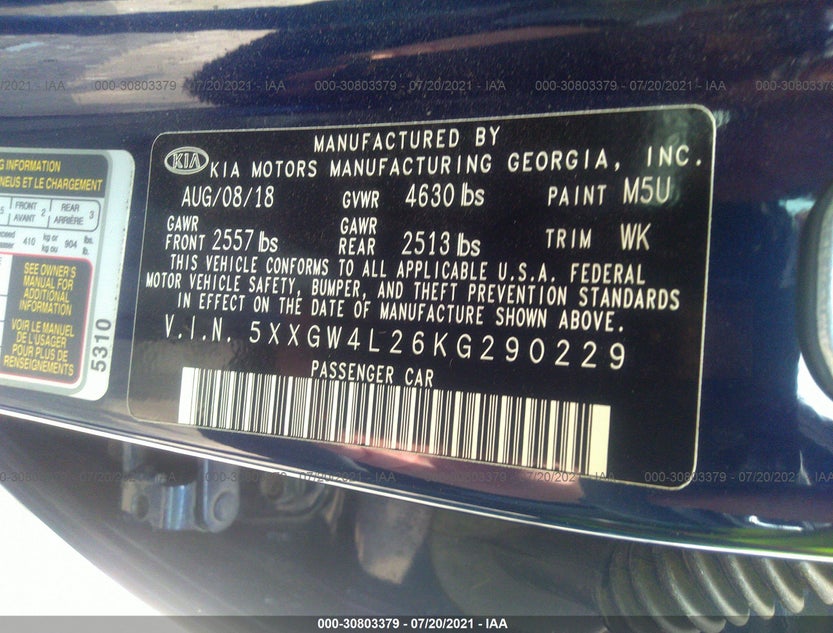 5XXGW4L26KG290229