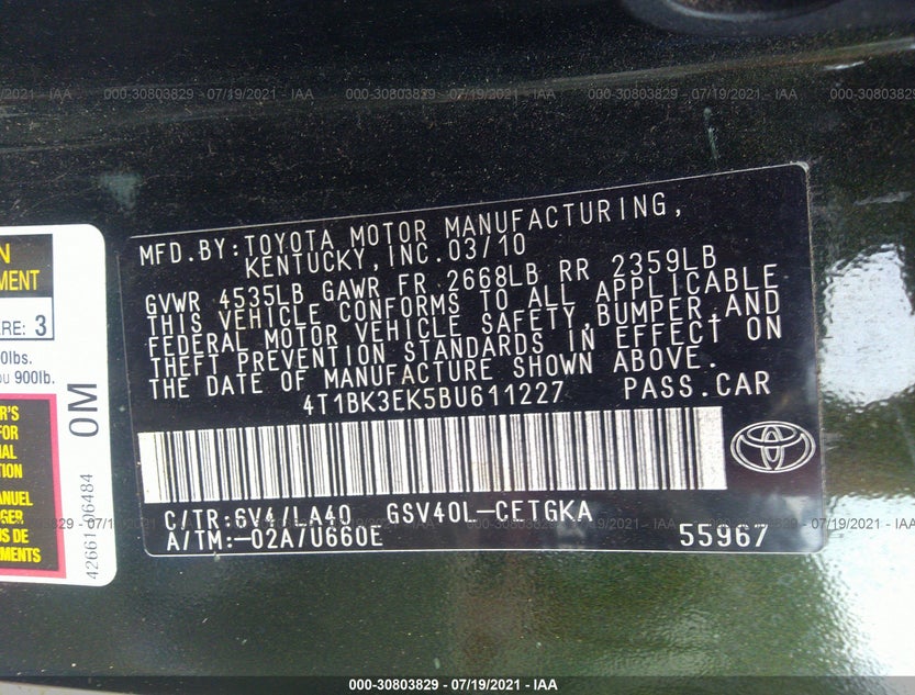 4T1BK3EK5BU611227