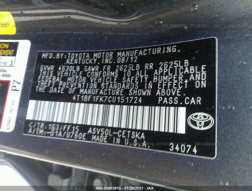 4T1BF1FK7CU151724
