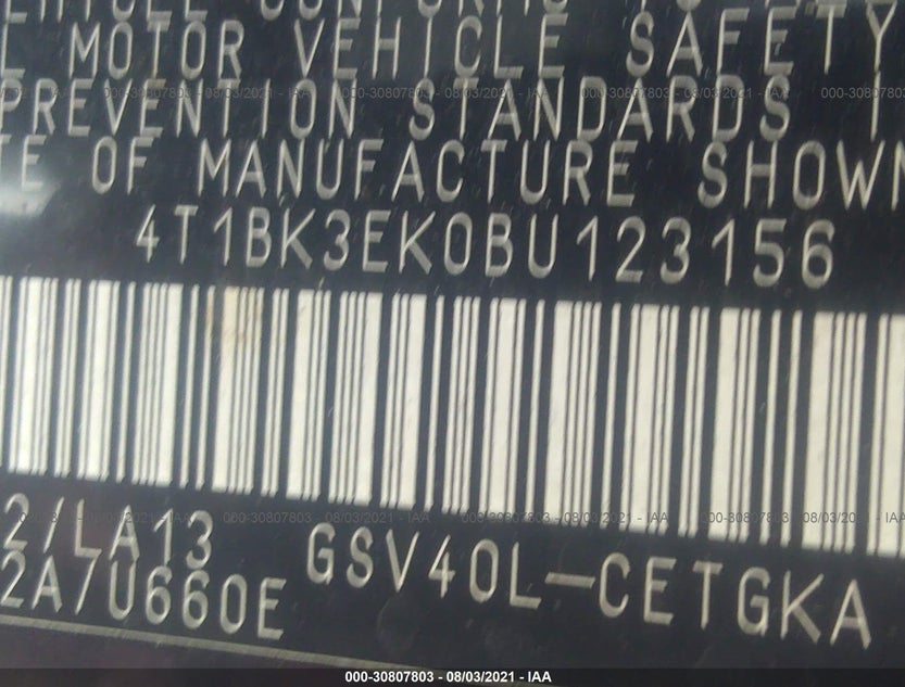 4T1BK3EK0BU123156