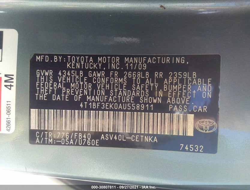 4T1BF3EK0AU558911