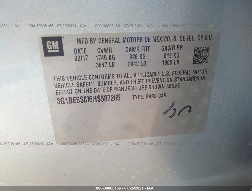 3G1BE6SM6HS587265