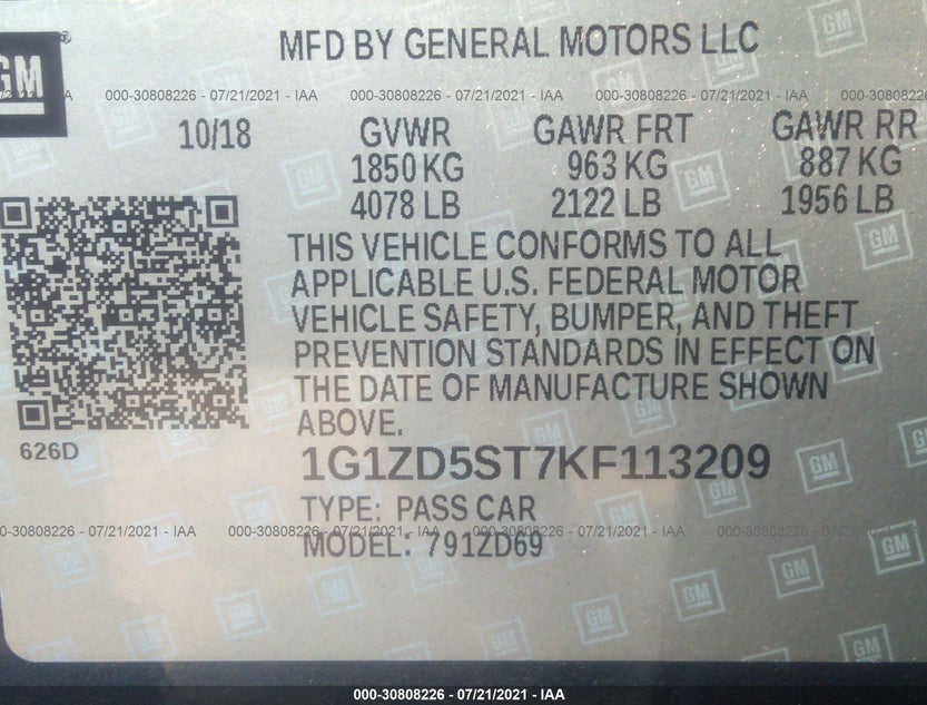 1G1ZD5ST7KF113209