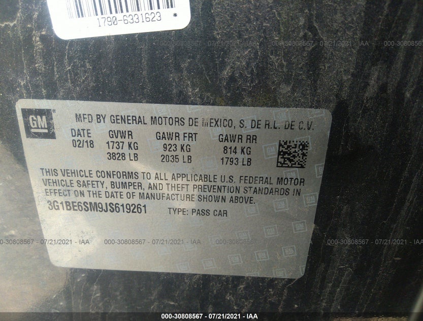 3G1BE6SM9JS619261
