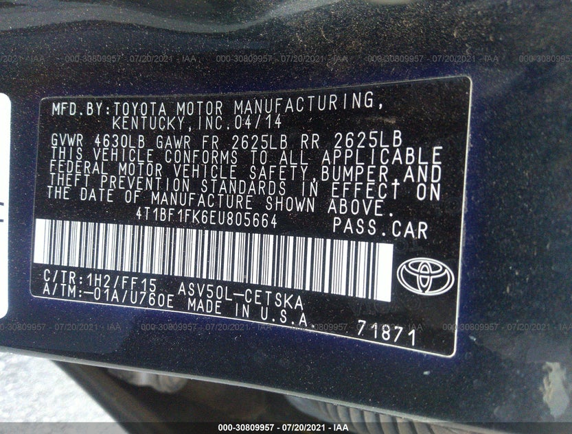 4T1BF1FK6EU805664