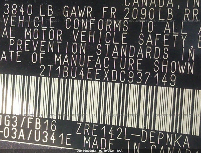 2T1BU4EEXDC937149