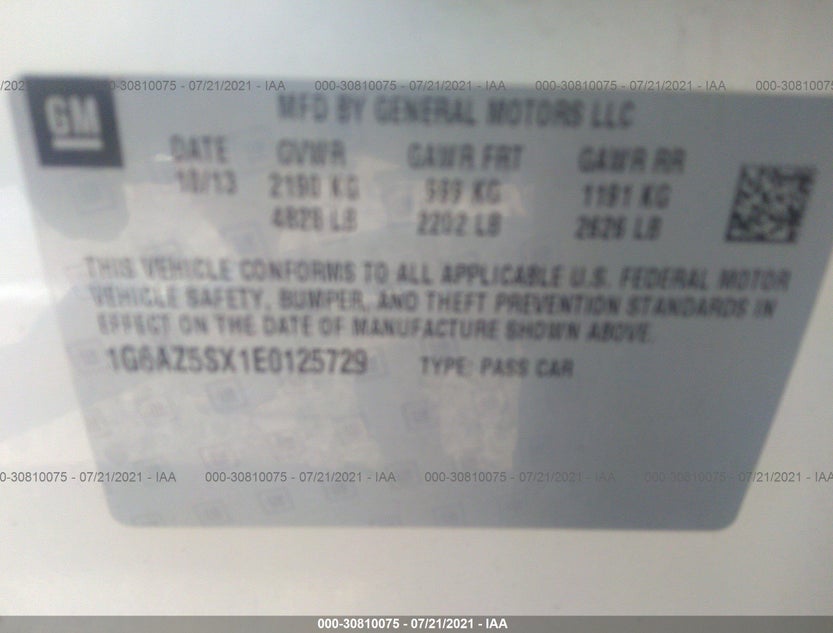 1G6AZ5SX1E0125729