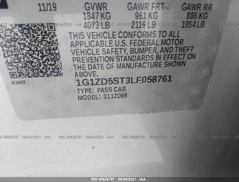 1G1ZD5ST3LF058761