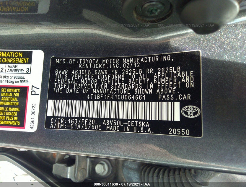 4T1BF1FK1CU064661