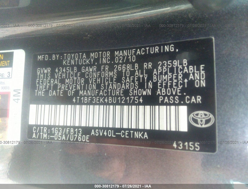 4T1BF3EK4BU121754