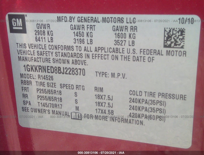 1GKKRNED8BJ228370