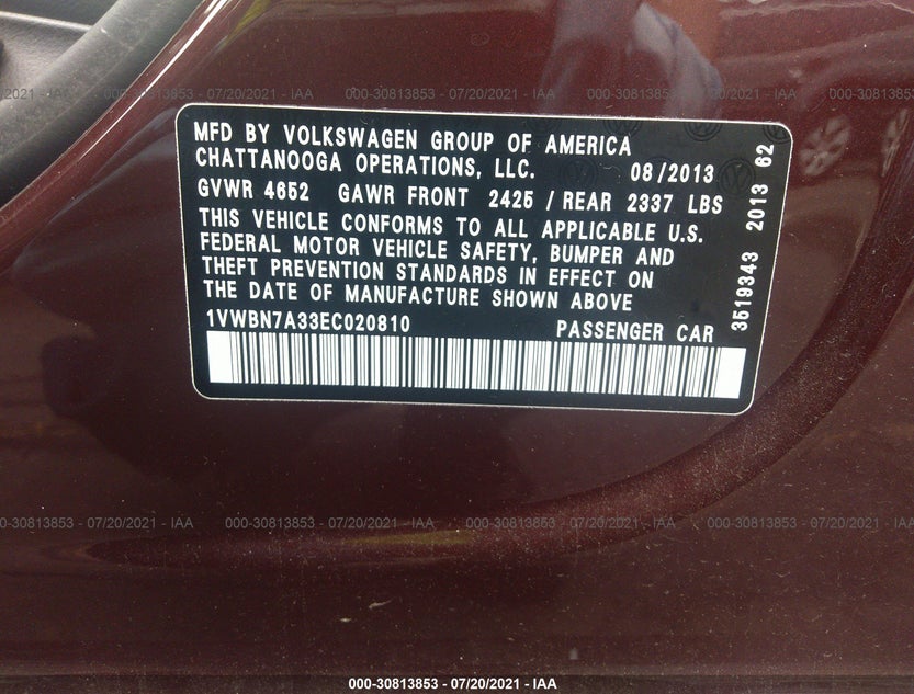 1VWBN7A33EC020810
