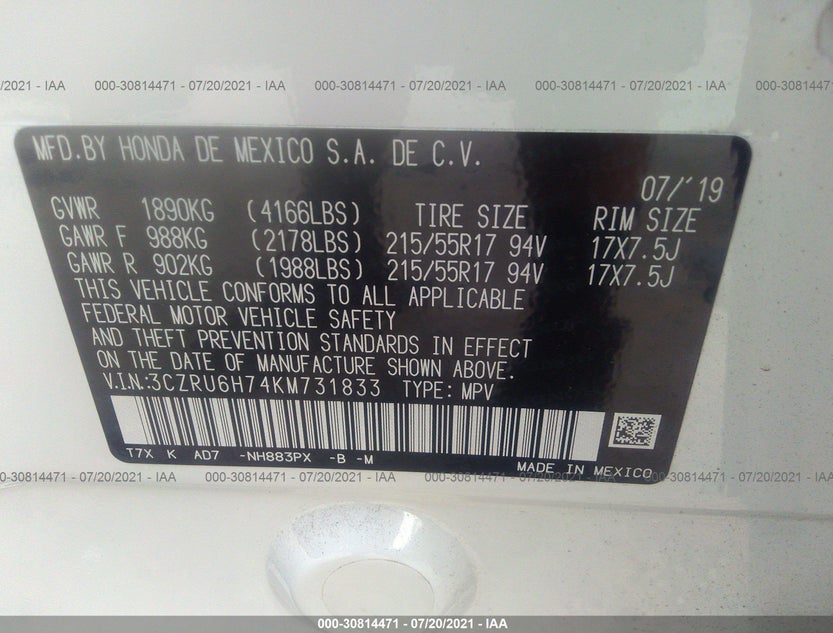 3CZRU6H74KM731833