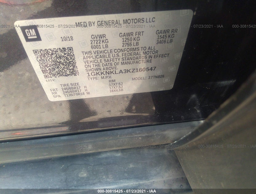 1GKKNKLA3KZ160547