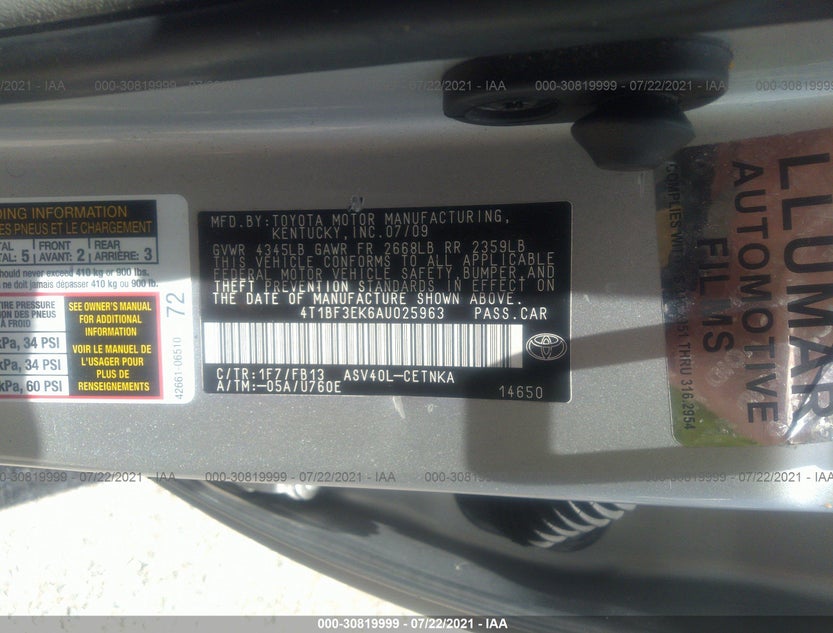 4T1BF3EK6AU025963