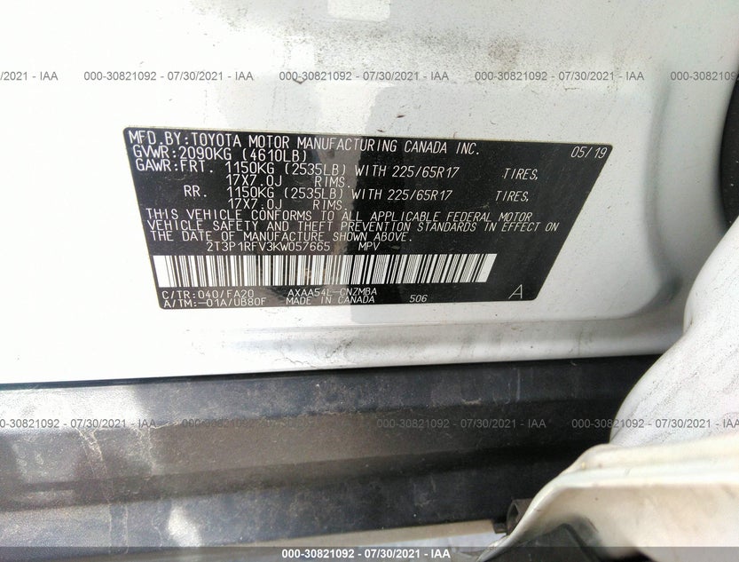 2T3P1RFV3KW057665