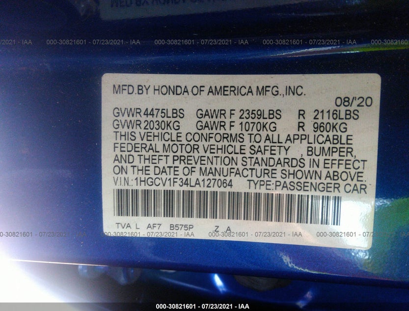 1HGCV1F34LA127064