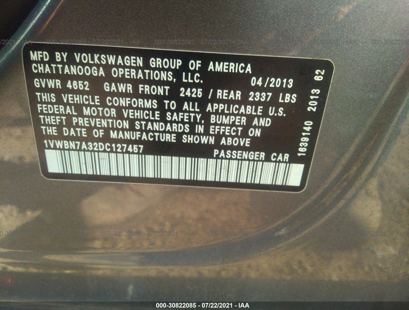 1VWBN7A32DC127457